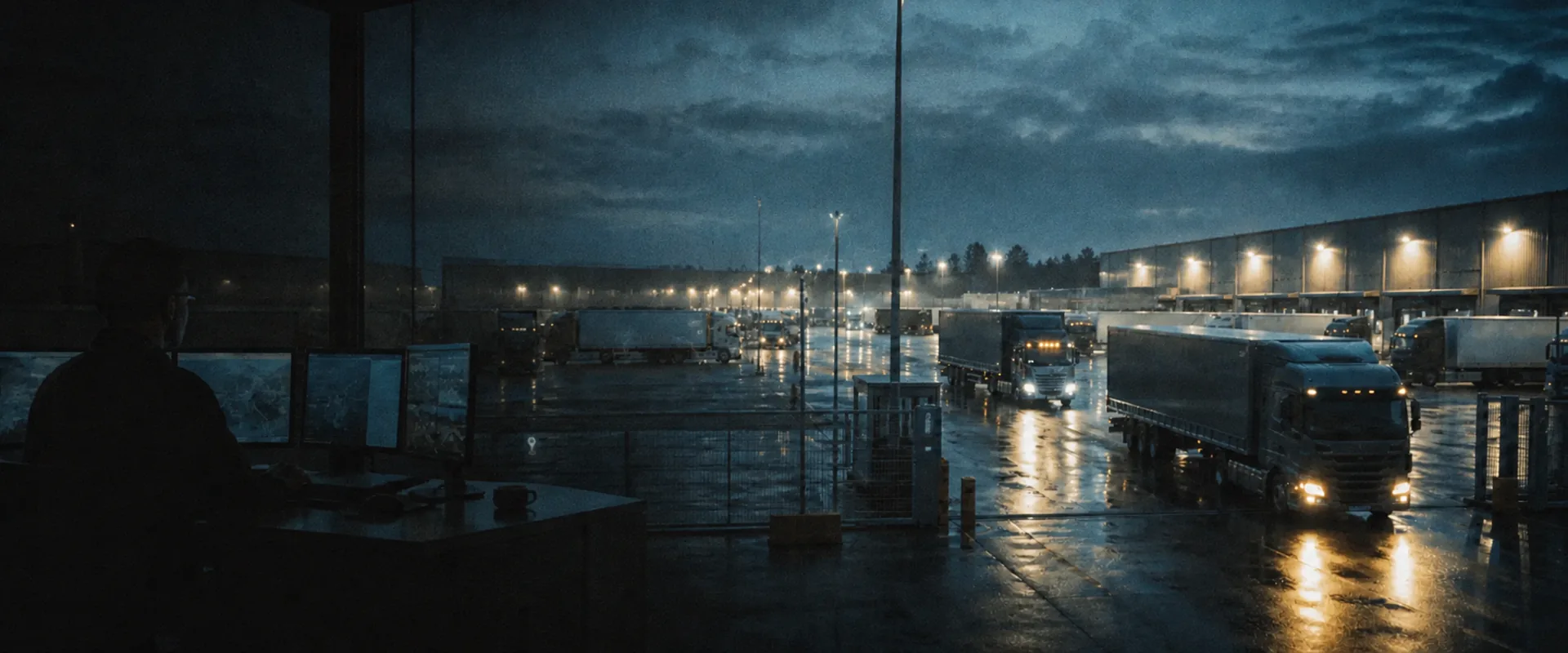 Live road freight operations at a distribution hub
