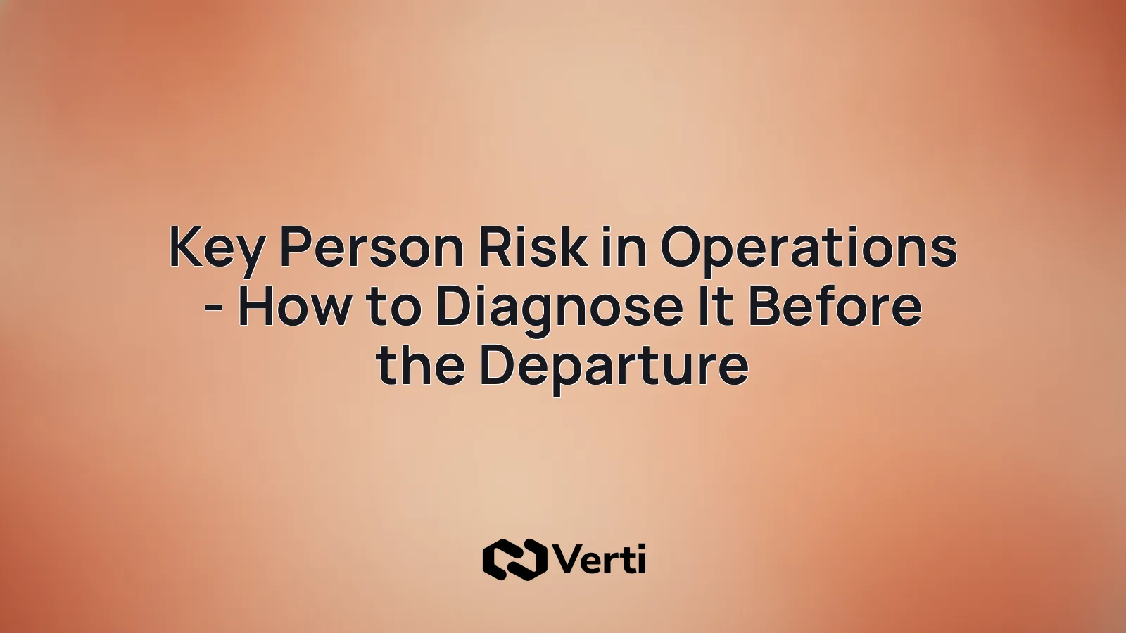 Cover art for diagnosing key person risk in operations
