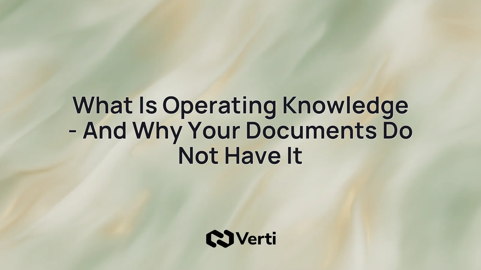 Cover art for operating knowledge and its four components